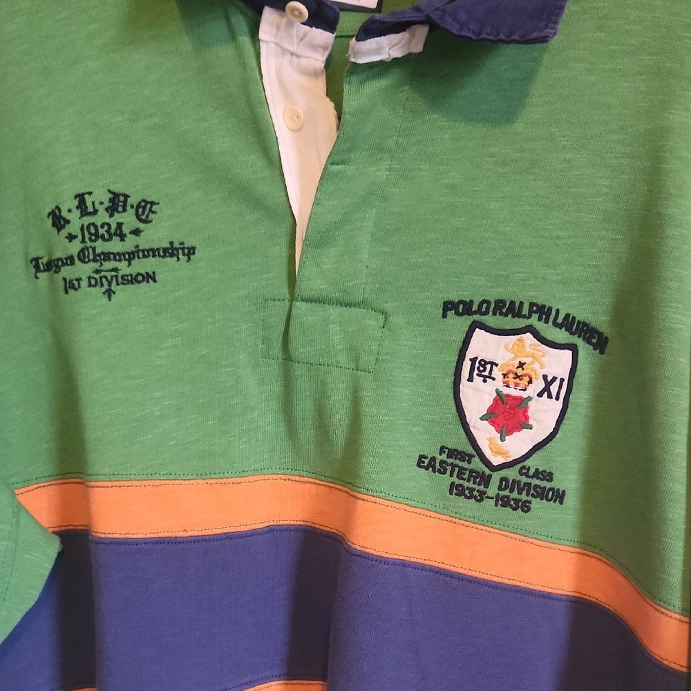 Polo by Ralph Lauren Green and Blue Polo with Emblem - Picture 2 of 5